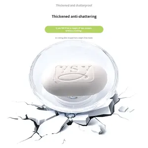 צלחת סבון אקרילית ובעל מגבת פלסטיק עיצוב עגול פשוט עבור מלון או חדר אמבטיה אמבטיה קטן סבון - Product Image 4