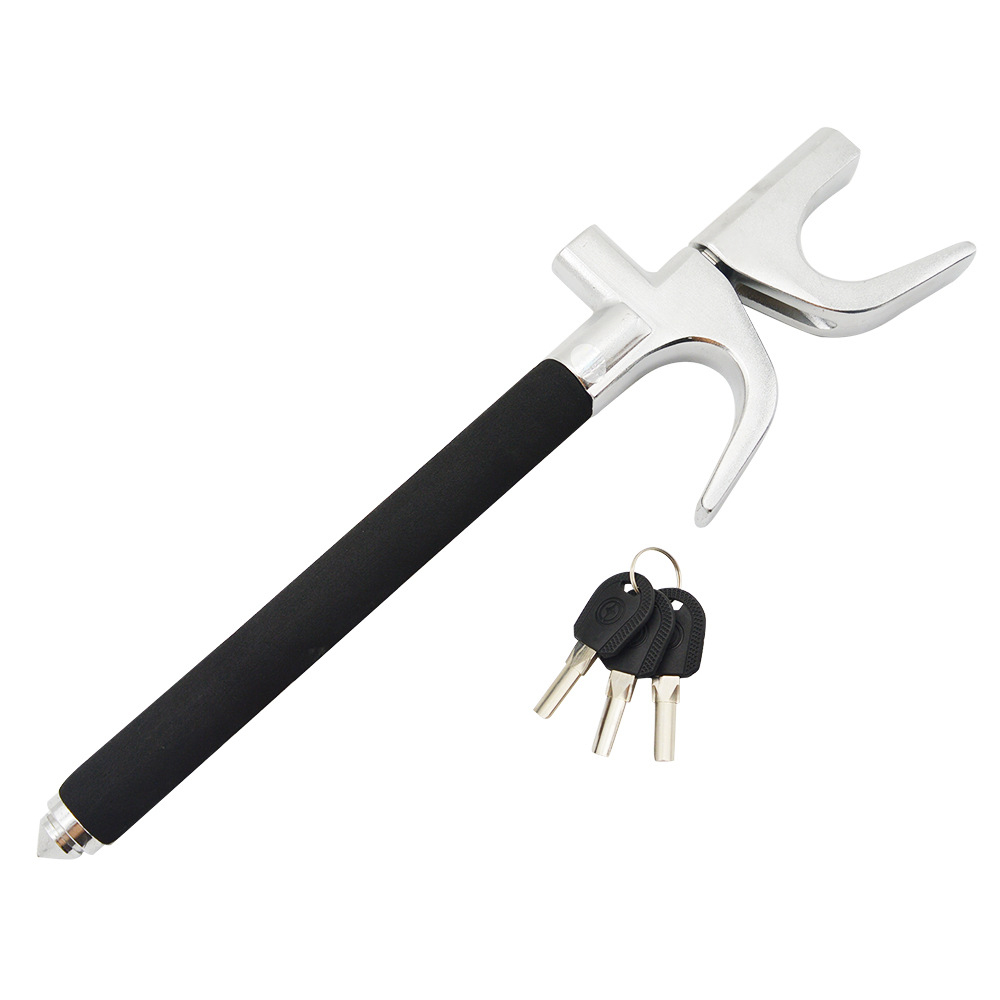 Tacticraft Multi-function Top Hook Metal Car Steering Wheel Lock - Anti-Theft Self-Defense Device