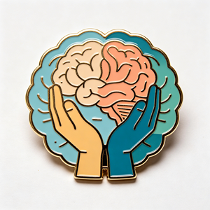 Vente en gros de pin's en émail personnalisés de haute qualité sur le thème de la santé mentale, badges de psychologue, pin's de revers en métal pour la thérapie et les activités de santé mentale - Product Image 3