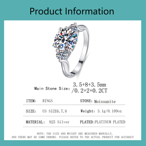 Anello <span class=keywords><strong>di</strong></span> <span class=keywords><strong>Fidanzamento</strong></span> in Moissanite a Tre Pietre Intrecciate 2CT D VVS1, Placcato Oro Bicolore in <span class=keywords><strong>Argento</strong></span> 925, Certificato GRA, Supera il Test del Diamante - Product Image 4