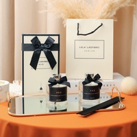 Coffret Cadeau de Deux Diffuseurs à Bâtonnets avec Boîte à Nœud en Ruban et Sac pour Souvenir de Mariage ou Cadeau d'Entreprise Décoration Maison Hôtel