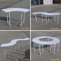 Table à dessert modulaire en fer courbé en forme de S, semi-démontable, en métal, pour présentation de mariage, banquet, événement, nouvelle arrivée, artificielle