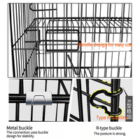 Cage pliable pour chat avec fil de fer épaissi Plateau et boîte en plastique de conception solide Maison pour chat à deux étages Cage pour animaux de compagnie écologique