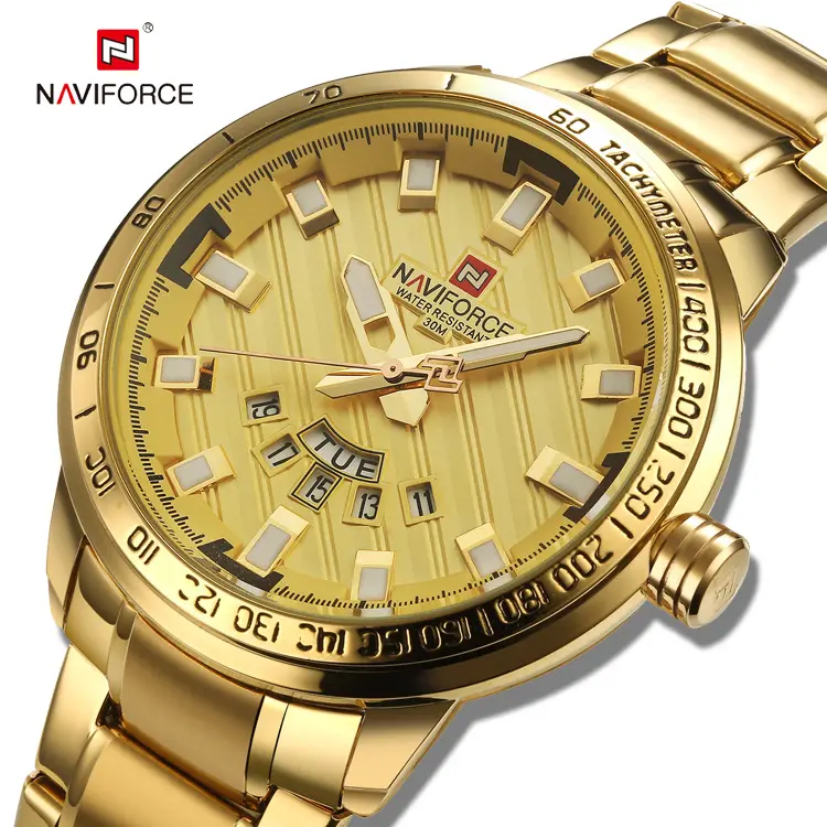 NAVIFORCE Fashion Casual Watch Men Gold Clock Men Luxury Brand Watch Simple Quartz Wristwatch Male Watches Relogio