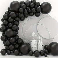 Ballons noirs de 12 pouces, 30 paquets de ballons de fête en latex noir adaptés à l'hélium, parfaits pour les anniversaires, les remises de diplômes, Halloween