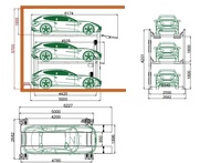 Système de stationnement vertical motorisé à trois niveaux pour 3 voitures SUV, élévateur de stationnement automobile en acier