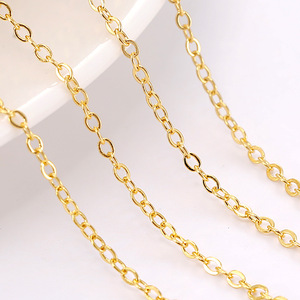 Silver Plated Flat O <b>Chain</b> For Necklace Making 18K Gold <b>Copper</b> Plated Jewelry Findings DIY Craft <b>Chain</b> Component - Product Image 2