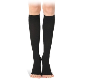 Calcetines <span class=keywords><strong>de</strong></span> Compresión Gradual hasta <span class=keywords><strong>la</strong></span> Rodilla <span class=keywords><strong>de</strong></span> Grado Médico, Medias <span class=keywords><strong>de</strong></span> Compresión Gradual Tejidas para Uso Diario con Puño con Logotipo para Várices - Product Image 2