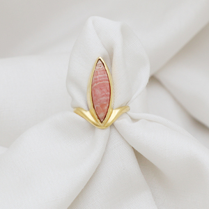 Hot Sale 925 Sterling <b>Silver</b> Gold Plated <b>Stacking</b> <b>Ring</b> Rhodocrusite <b>Ring</b> Low Price Sterling <b>Silver</b> Jewelry - Product Image 2