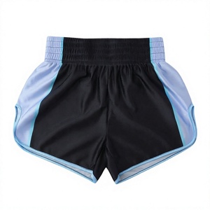 Pantalones Cortos de Boxeo Tailandés Negros de Secado Rápido, Transpirables y Elásticos para Entrenamiento de Combate, con Estampado por Transferencia de Calor, MOQ Bajo - Product Image 3