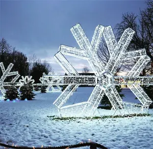 Luces LED grandes para Navidad, al por mayor, motivo de copo de nieve 3D