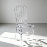 Chaise en acrylique transparente personnalisée en gros pour mariage, événement, banquet, chaise de salle à manger en plastique transparent comme du cristal pour fête