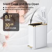 BX Offre Spéciale petite poubelle de salle de bain avec couvercle Close-6L souple/1.6 Gal mince étape poubelle Rectangle poubelle pour bureau