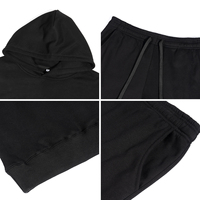Ensemble sweat-shirt à capuche et pantalon de survêtement pour hommes, logo personnalisé, coupe Boxy, épais, épais et épais, en coton, avec épaules tombantes