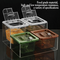 Contenants de stockage alimentaire en polycarbonate transparent de qualité alimentaire pour restaurants commerciaux, taille 1/6, Gastronorm GN