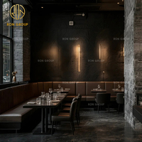 Modernes Hotel Marmor Tisch und Stuhl Coffee Shop Cafe Gewerbe möbel Lange schwarze Leder bank Sitz gelegenheiten Restaurant Stand