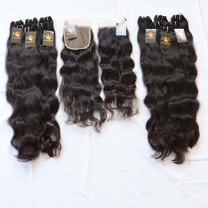 Mèches indiennes naturelles, cheveux non traités, avec Lace Closure Hd, Deep Wave, Body Wave, avec Lace frontal 100% - Product Image 2
