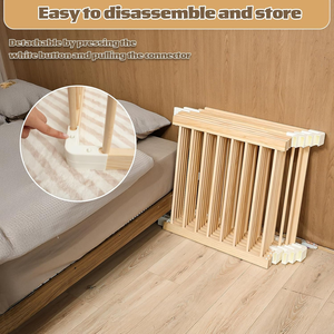 Parc de jeu pliable en bois portable 2026 pour bébés et tout-petits, barrière de sécurité rétractable avec porte verrouillable, aire de jeux pour enfants - Product Image 6