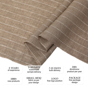 Tela a Rayas <span class=keywords><strong>de</strong></span> Lino 100% Tejido Premium, Material <span class=keywords><strong>de</strong></span> Alta Calidad para Prendas <span class=keywords><strong>de</strong></span> Vestir <span class=keywords><strong>y</strong></span> Venta al por Mayor, Oeko-Tex 100 GOTS - Product Image 2