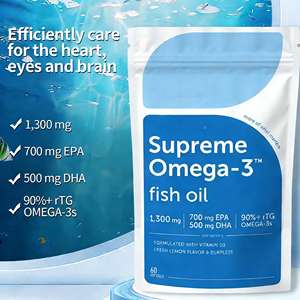 ओमेगा-3 मछली तेल 1300 मिलीग्राम प्रति सेवारत 700 मिलीग्राम एपा 500 मिलीग्राम विटामिन डी 3 बर्गर ताजा नींबू स्वाद वयस्क प्रतिरक्षा समर्थन 60 - Product Image 5