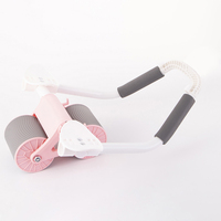 Rouleau Abdominal Professionnel Portable à Rebond Automatique 2 Roues pour Entraînement de Base Équipement de Fitness Maison