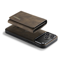 Étui portefeuille magnétique détachable en cuir à trois volets, style rétro, avec fentes pour cartes, antichoc et fonction support pour iPhone 17 18 Pro 17 18 Pro Max
