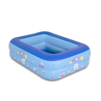 Sunshine 2-Ring Rechteckiger Baby-Aufblaspool aus PVC, Umweltfreundlich, Tragbar für Kleinkinder/Kinder, 1m, Garten, Outdoor, Fabrik