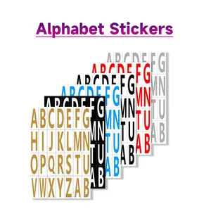 Custom Vinyl Letter Number Stickers Alphabets Labels For Computer Water Cup Decoration Colorful Alphabet Sticker Sheet