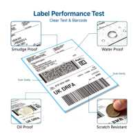 Étiquette autocollante thermique directe imperméable en rouleau pour codes-barres, expédition, logistique d'entrepôt et adresses postales
