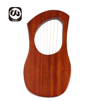 Walter Factory Vente en gros Harpe lyre 7 cordes, Harpe lyre en bois massif acajou, harpe avec marteau d'accordage