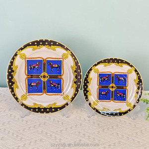 Plato Decorativo Retro Azul Banquete de 10 Pulgadas, Plato de Cerámica de 8 Pulgadas <span class=keywords><strong>para</strong></span> Pastel, Ensalada o Carne - Product Image 2
