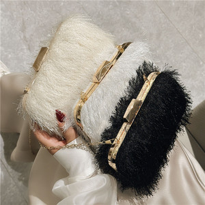 2025 nouveau Offre Spéciale élégant gland plume personnalisé pochettes métal loquet femmes sacs à main pour pochette sacs de soirée - Product Image 1