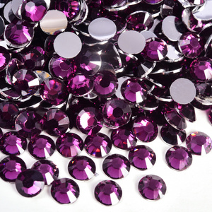 BOBOHOO Strass En Gros 2mm-6mm Argent Base Pop <span class=keywords><strong>Violet</strong></span> AB Couleurs En Vrac Paquet Non Hotfix Strass Résine pour Vêtements - Product Image 2