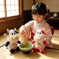 Jouets en peluche mignons singe et vache, figurines d'animaux en peluche douces pour la décoration de la maison, ornements de bureau et cadeaux kawaii