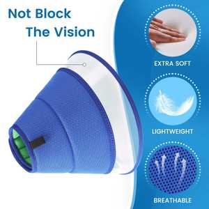 Ameliyat Sonrası Yalama Önleyici Bakım için Şeffaf Koruyucu ile Yumuşak Dolgulu Köpek Konisi, Rahat Koruyucu Evcil Hayvan İyileşme Tasması - Product Image 5