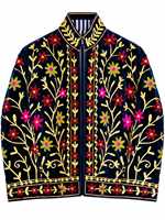 Blouson Bomber Premium en Velours Bleu Marine pour Femme, Manches Longues, Col Montant, Séchage Rapide, Doublure en Coton Respirant, Manteau de Créateur Ethnique