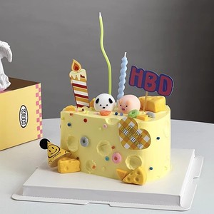 Cartoon Cheesecake Cake Toppers Cute Pig Dog Figurines Birthday Party Decor Reusable Animal Cake Decorations - Product Image 4