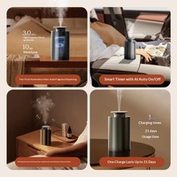 Diffuseur d'arômes professionnel électrique rechargeable sans eau, portable, écologique, en métal, 10 ml, huile essentielle, éclairage ambiant, voiture