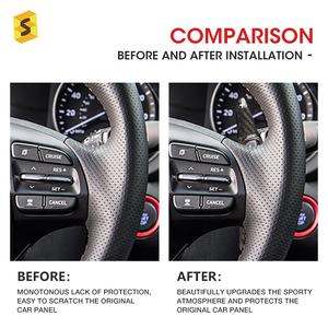 Accessoires d'intérieur de <span class=keywords><strong>voiture</strong></span> en Fiber de carbone ES Paddle Shifters Cover pour Hyundai Oncino Phase One 2019 pour l'instant - Product Image 4