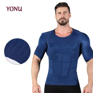 High Quality Comfortable Shapewear High Elastic Abdominal Solid Color Sports Men's Short Sleeves