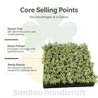 Tanaman Artifisial 28x28CM Bunga Milan Berbentuk Bubuk Mini Bonsai dengan Nampan Kayu untuk Dekorasi Rumah dan Pernikahan
