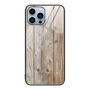 Coque de téléphone fine en <span class=keywords><strong>verre</strong></span> <span class=keywords><strong>trempé</strong></span> à <span class=keywords><strong>motif</strong></span> grain de bois pour iPhone 17 15 14 13 12 16 Pro Max Plus – Étui de protection au design minimaliste - Product Image 4