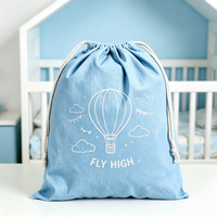 Pochette à cordon en toile personnalisée avec motifs de dessins animés, réutilisable, respirante, écologique, portable, pour bijoux, montres et accessoires de voyage