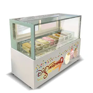 Yourtime 7 PAN thương mại Gelato Icecream Ice Cream Roll Popsicle hiển thị tủ đông Showcase giá máy cho Popsicle hiển thị