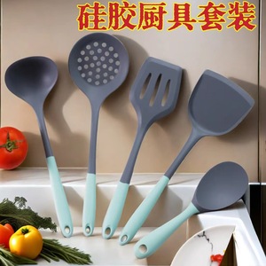 <b>Silicone</b> Cooking Utensil Set 3 Pieces Heat Resistant Non Stick Kitchen <b>Tools</b> For Food Grade Use - Product Image 3