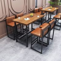 Tables de bar en bois massif de style industriel, tables hautes/chaises et meubles de bar commerciaux pour cafés, magasins de thé au lait et pubs