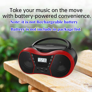 เครื่องเล่นซีดีพกพา บูมบ็อกซ์ บลูทูธ วิทยุ FM ช่องเสียบ USB AUX ลำโพงคู่ ใช้ไฟ AC/DC เสียงสเตอริโอ สำหรับใช้ในบ้านและนอกบ้าน - Product Image 5