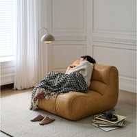 Fauteuil inclinable Zayshine en chenille crème, style nordique moderne, pour salon, chambre, appartement, canapé modulaire individuel, fauteuil paresseux