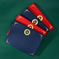 Porte-certificat en papier A4 personnalisé avec couverture rigide, estampage doré, porte-diplôme pour diplôme de remise de prix
