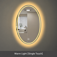 Cermin LED Pintar Salon Hotel dengan Sensor Gerak Komersial, Terpasang di Dinding, Anti-Kabut, Pengatur Cahaya Sentuh, Tampilan Waktu, IP44, ETL, CE, OEM
